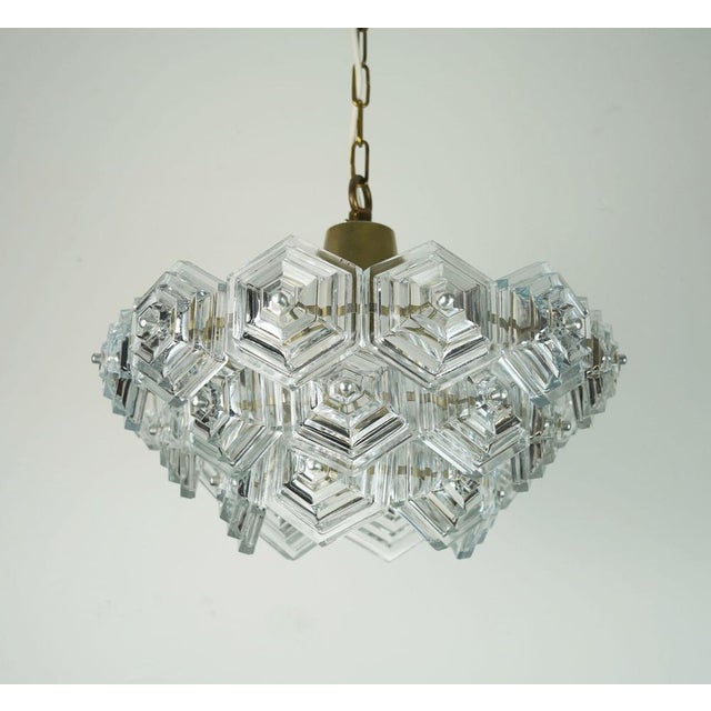 Mid-Century Modern Pendant Light with 27 Hexagonal Glass Panels, 1960s For Sale - Image 13 of 13
