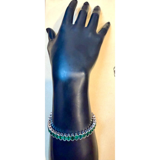 20 Ct Oval shaped Emerald bezel set Bracelet 14K Yellow Gold, 21GM, 7" Long 20 Carat Natural Brazilian Tennis Bracelet 14...