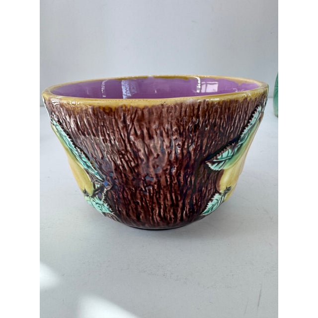 Majolica Apple & Pear Bowl For Sale - Image 4 of 8