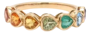 Natural 1.79 cts rainbow sapphire ring in 14k gold
