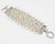 This gorgeous Paco Rabanne Paris futuristic link bracelet features a massive silver-tone chainmail grid ornate with dangle...