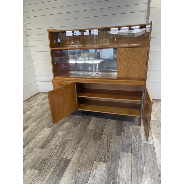 Brown Vintage Display Bar Cabinet with Secretaire from Novy Domov, 1968 For Sale - Image 8 of 10