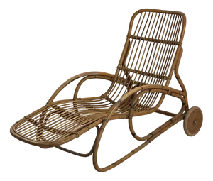 Wicker Chaise Longue in the style of Franco Albini, 1960s