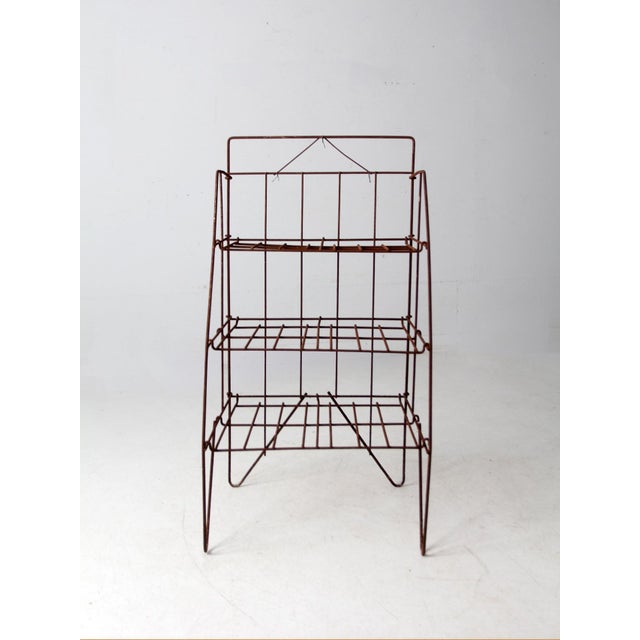 Mid 20th Century Collapsible Wire Shelf Rack For Sale - Image 10 of 13