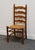 STATTON FURNITURE Solid Hard Rock Maple Colonial Early American Ladder Back Dining Side Chair w. Rush Seat 40.5" High 20"...
