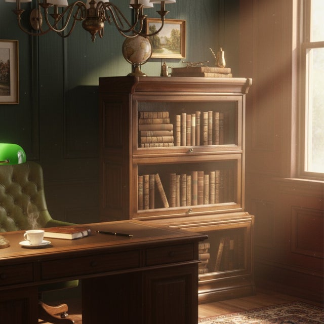 Mission 3 Stack Oak Barrister Bookcase - Beveled Glass For Sale - Image 10 of 18