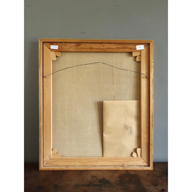 1964 Mid-Century Modern 'Interior With Desk' Original Vintage Swedish Interior Scene Oil Painting, Framed For Sale - Image 12 of 12