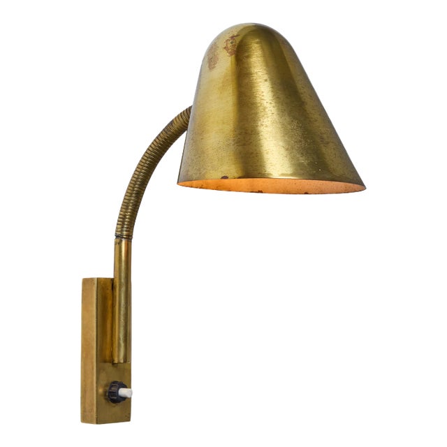 1950s Jacques Biny Brass Articulating Wall Lamp For Sale