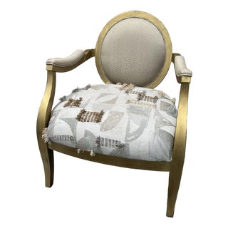 Custom Made Arm Chair Attributed to Barbara Barry For Sale