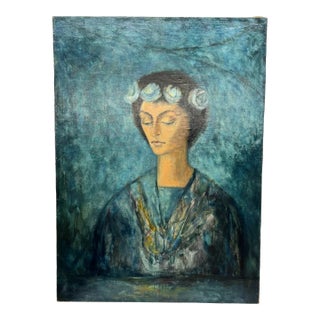 Schuenke, 1950's Portrait Painting For Sale