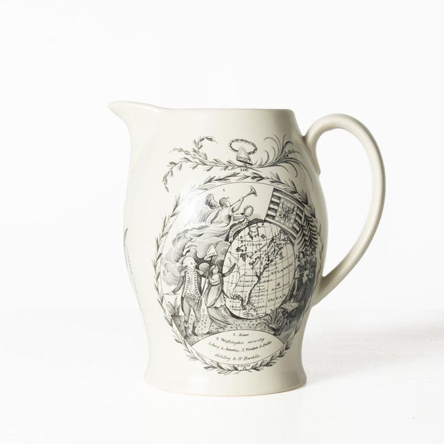 Postmodern Vintage Mottahedeh Nantucket Historical Association Creamware Pitcher For Sale - Image 3 of 6