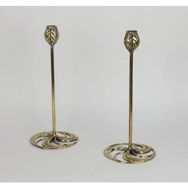 Art Nouveau Bronze Candlesticks by Abel Landry, 1902, Set of 2 For Sale - Image 10 of 10