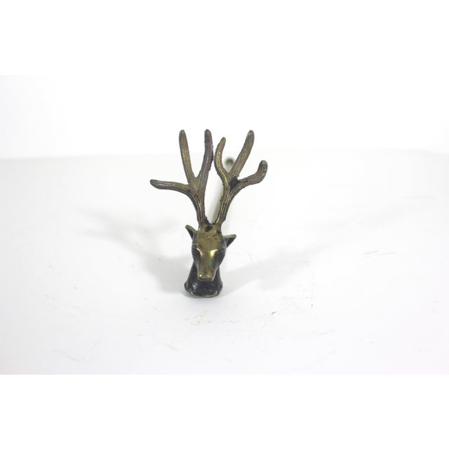 Vintage Brass Stag With Antlers Candle Snuff Snuffer For Sale - Image 6 of 8
