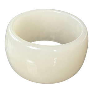 1980s Vintage White Resin Dome Bangle Bracelet