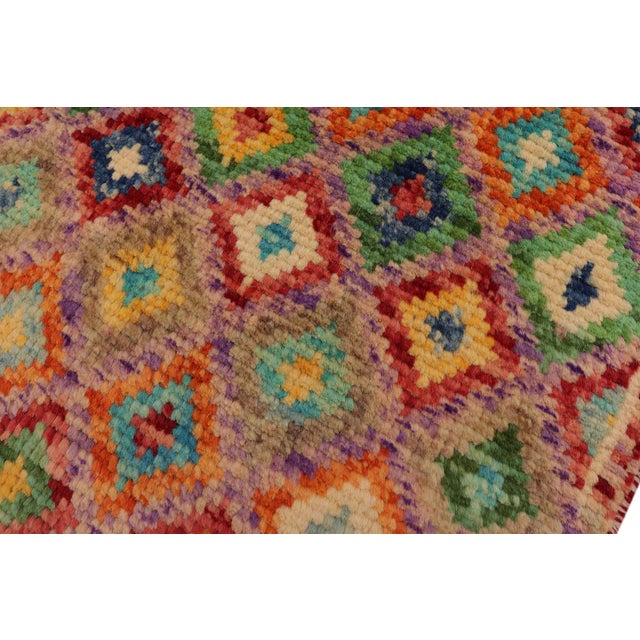 Textile Contemporary Balochi Purple/Rust Wool Rug - 3'5''x4'11'' For Sale - Image 7 of 11