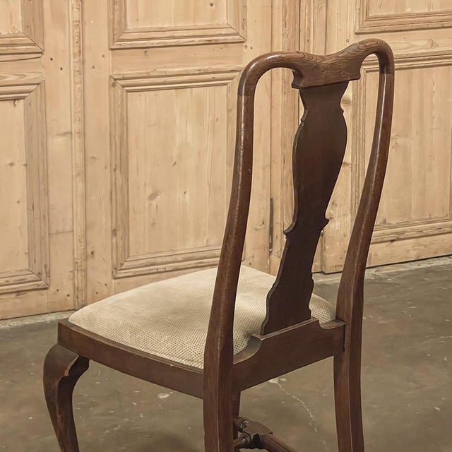 Set of 6 Antique Queen Anne Chestnut Dining Chairs For Sale - Image 17 of 18