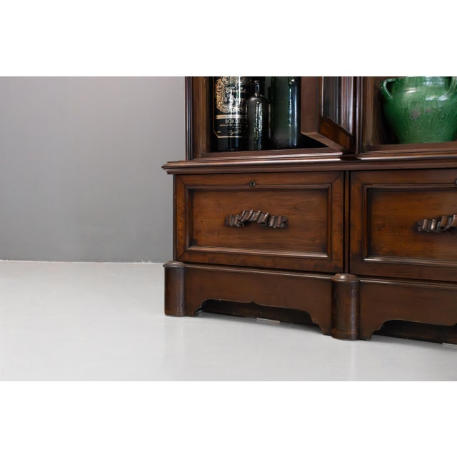 Brown Antique Library Bookcase, 1870 For Sale - Image 8 of 12