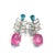 Bochic "Orient" Vintage Ruby, Topaz & Blue Appetite Earrings 18K Gold & Silver For Sale - Image 11 of 18