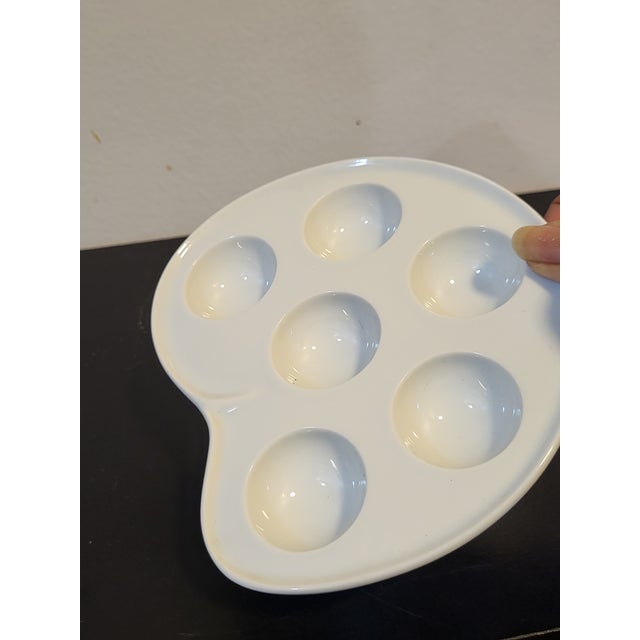 White Porcelain Escargot Baking Dish France For Sale - Image 9 of 13