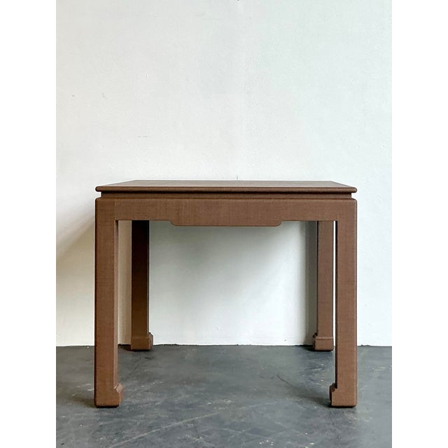 Vintage Boho Lacquered Grasscloth Game Table For Sale - Image 11 of 12