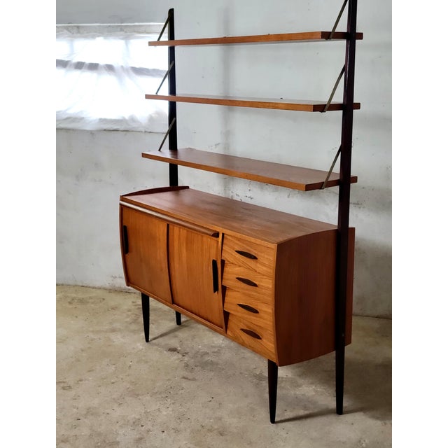 Vintage Swedish Freestanding Wall Unit with Desk, 1960s For Sale - Image 3 of 13