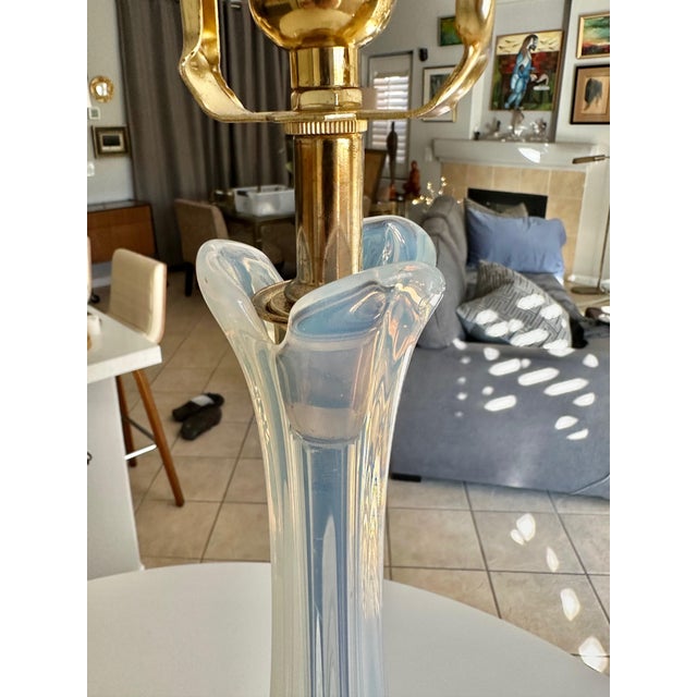 Murano Italian Blue Winged Opalescent Table Lamp For Sale In Palm Springs - Image 6 of 14