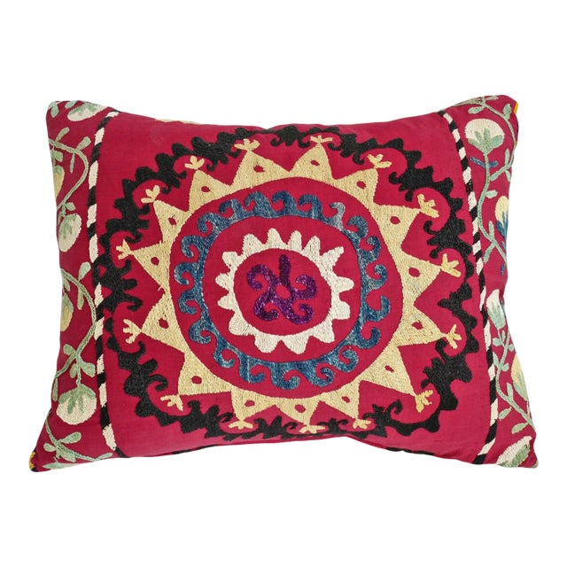 Vintage Suzani Down Pillow For Sale