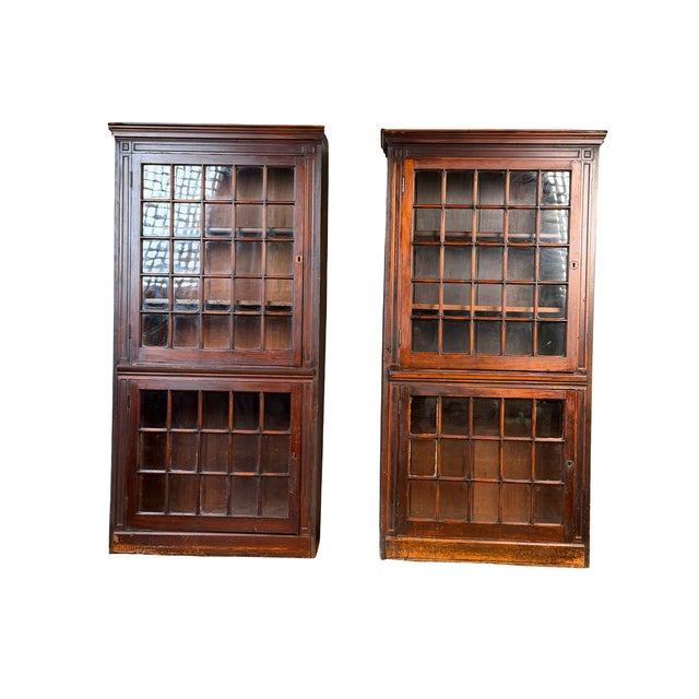 A wonderful and increasingly difficult-to-find pair of mid-19th century New England glazed cupboards, dating to...