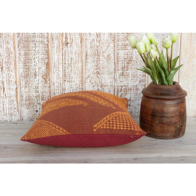 Textile Yadvi Antique Indian Folk Pillow For Sale - Image 7 of 10