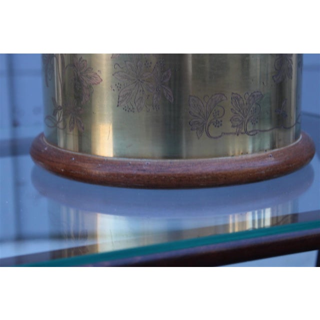 Brass and Wood Plant Basket, Italy, 1970s, in Very Good conditions. Designed 1970 to 1979