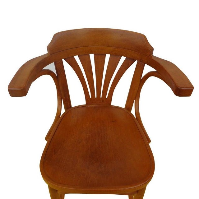 Bauhaus Mid 20th Century Thonet Style Bar Stools Made in Czechoslovakia - a Pair For Sale - Image 3 of 6