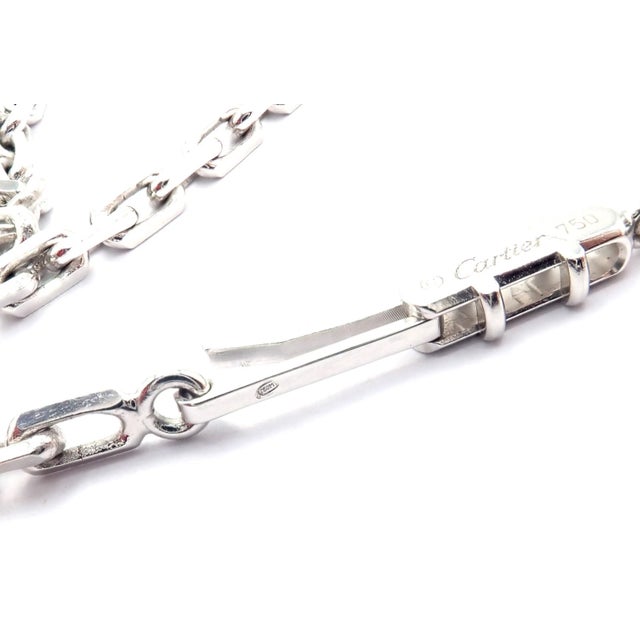 Mid 20th Century Cartier White Gold Diamond Ceramic Large Love Pendant Necklace For Sale - Image 11 of 12