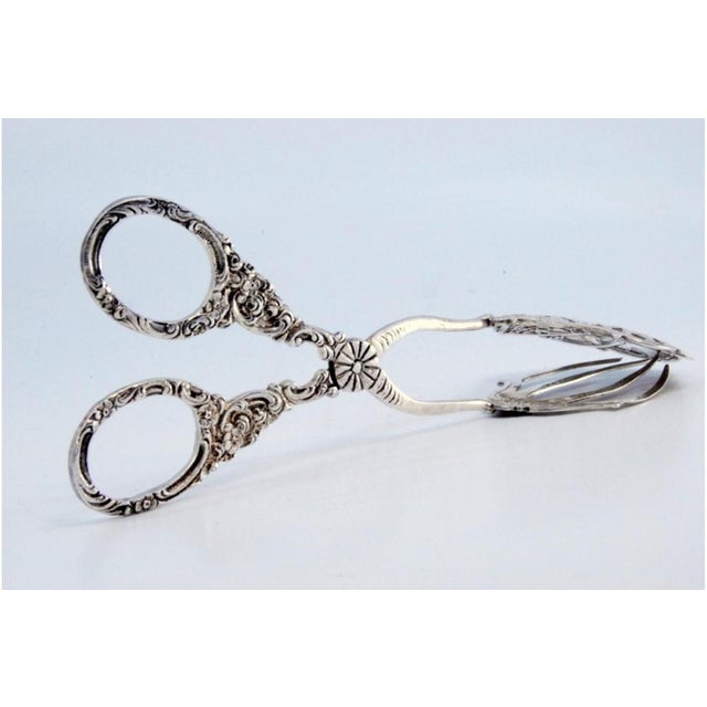 Silver Salad Tongs with Cutouts For Sale - Image 3 of 9
