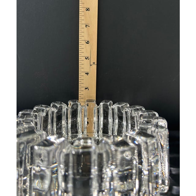 Midcentury Heavy Glass Ashtray For Sale - Image 4 of 5