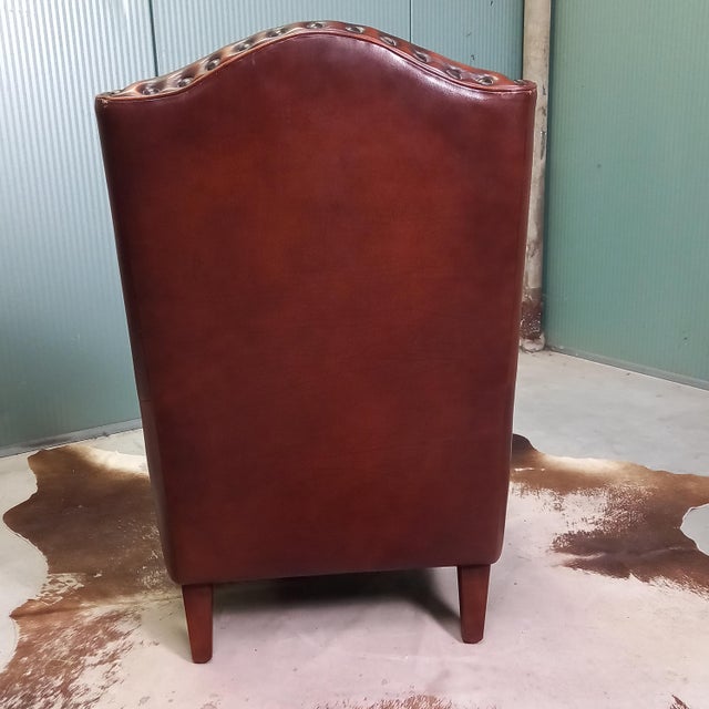 1960s Cowhide Leather Library Armchair, 1960s For Sale - Image 5 of 17