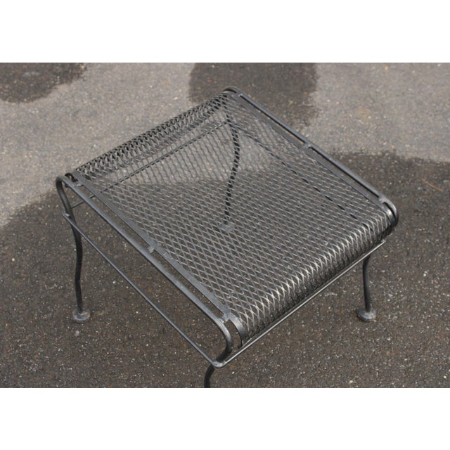 Mid Century Modern Wrought Iron Outdoor Foot Rest or Ottoman Chairish