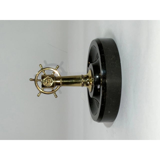 Mid 20th Century Solid Brass Antique Ship Wheel Cigar Cutter For Sale - Image 5 of 8