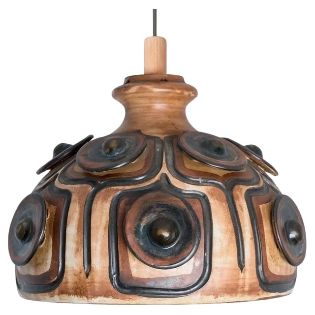 Ceramic Pendant Light, Denmark, 1970s For Sale