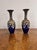 Beautiful quality pair of antique Doulton Lambeth vases having a lovely shaped vase with a fluted shaped brown neck above...