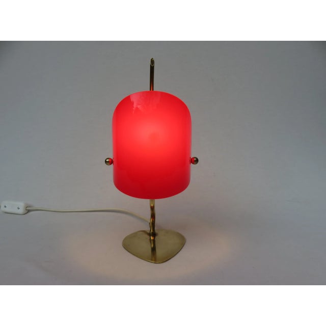 Yellow & Red Brass and Acrylic Glass Table Lamps, 1950s, Set of 2 For Sale - Image 18 of 18