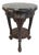 Antique Round Mahogany Side Table with Green Veined Marble Top, 1890s For Sale