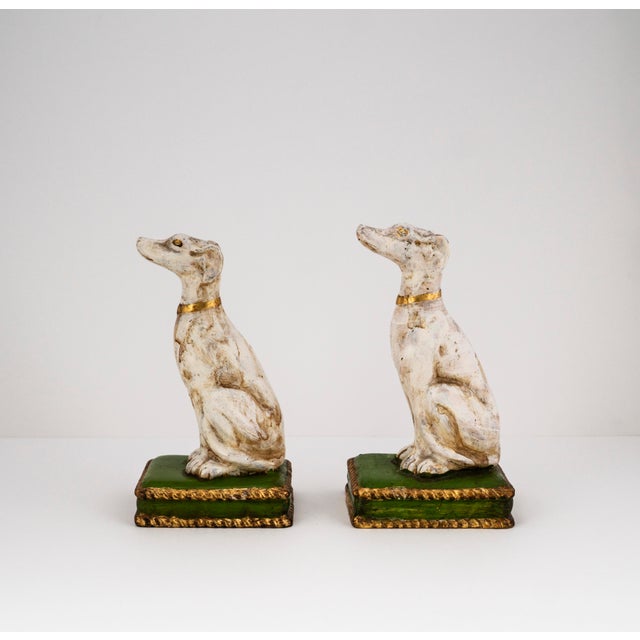 This pair of greyhound figures dates from Italian art ceramics of the 1960s 1970s (model number X663/S). Stylistically,...