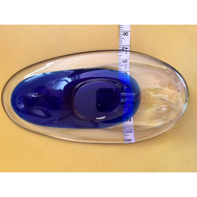 This BERANEK Art Glass COBALT Blue Mid-Century Bowl is a handmade, vintage piece from the Czech Republic, dating back to...