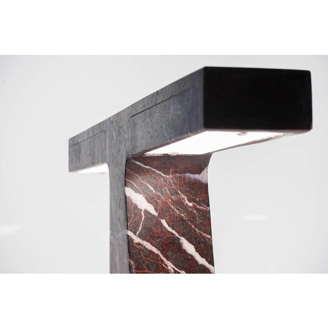 Early 21st Century Marble Table Lamps in Rosso Levanto Marble by Silvio Piattelli, Set of 2 For Sale - Image 5 of 18