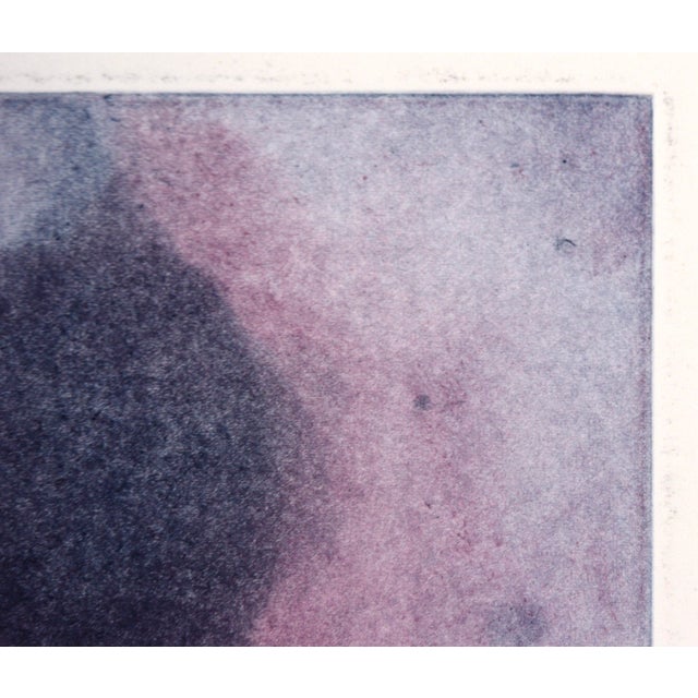 Paper Lavender Nebula - Transfer Monotype in Oil on Paper by Heather Speck For Sale - Image 7 of 7