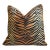 Luxurious Designer Tiger Cat Ombré Velvet Feather/Down Pillow24” Square For Sale