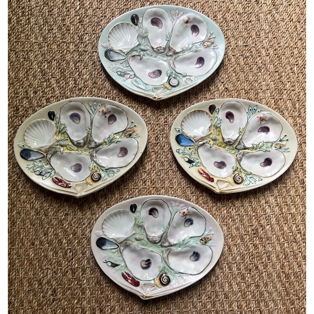 Victorian 19th Century Oyster Plate by Union Porcelain Works For Sale - Image 3 of 4
