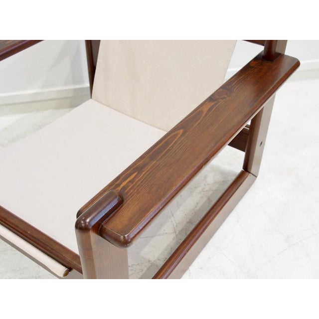 Set of Midcentury Brazilian Walnut and Canvas Armchairs, 1960s For Sale - Image 13 of 18