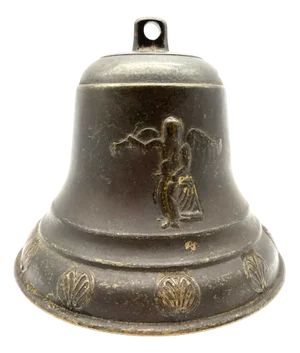 Antique Bronze Bell with Angel Relief