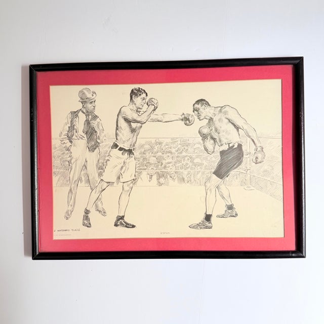 Black Pair of Rare James Montgomery Flagg Harper's Weekly 1907 Mid-Century Modern Re-Prints — "Science" & "Politics" — Framed For Sale - Image 8 of 12